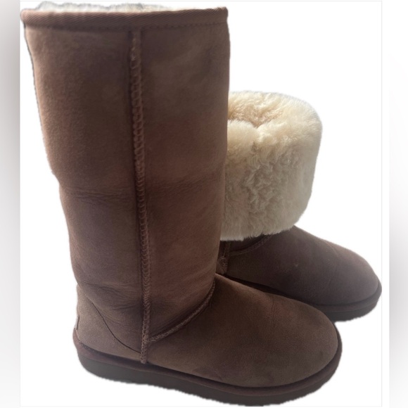 UGG Classic Tall II Sheepskin Boots in Chestnut Color Size 7 - Picture 3 of 10